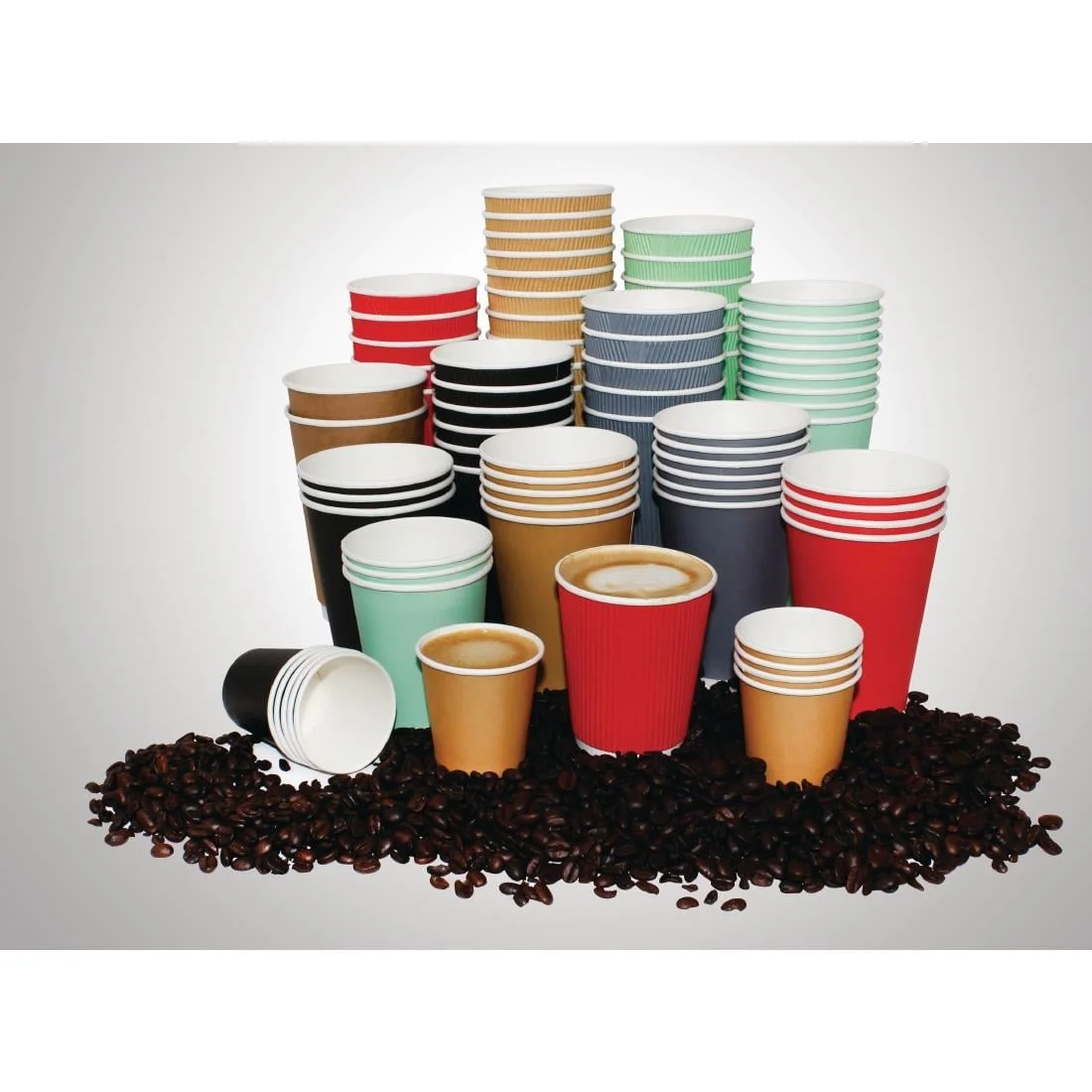 Fiesta Recyclable Coffee Cups Single Wall Black 455ml / 16oz (Pack of 1000) - Image 6