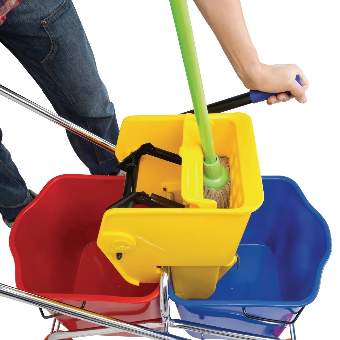 Jantex Dual Bucket Mop Wringer with Frame - Image 4