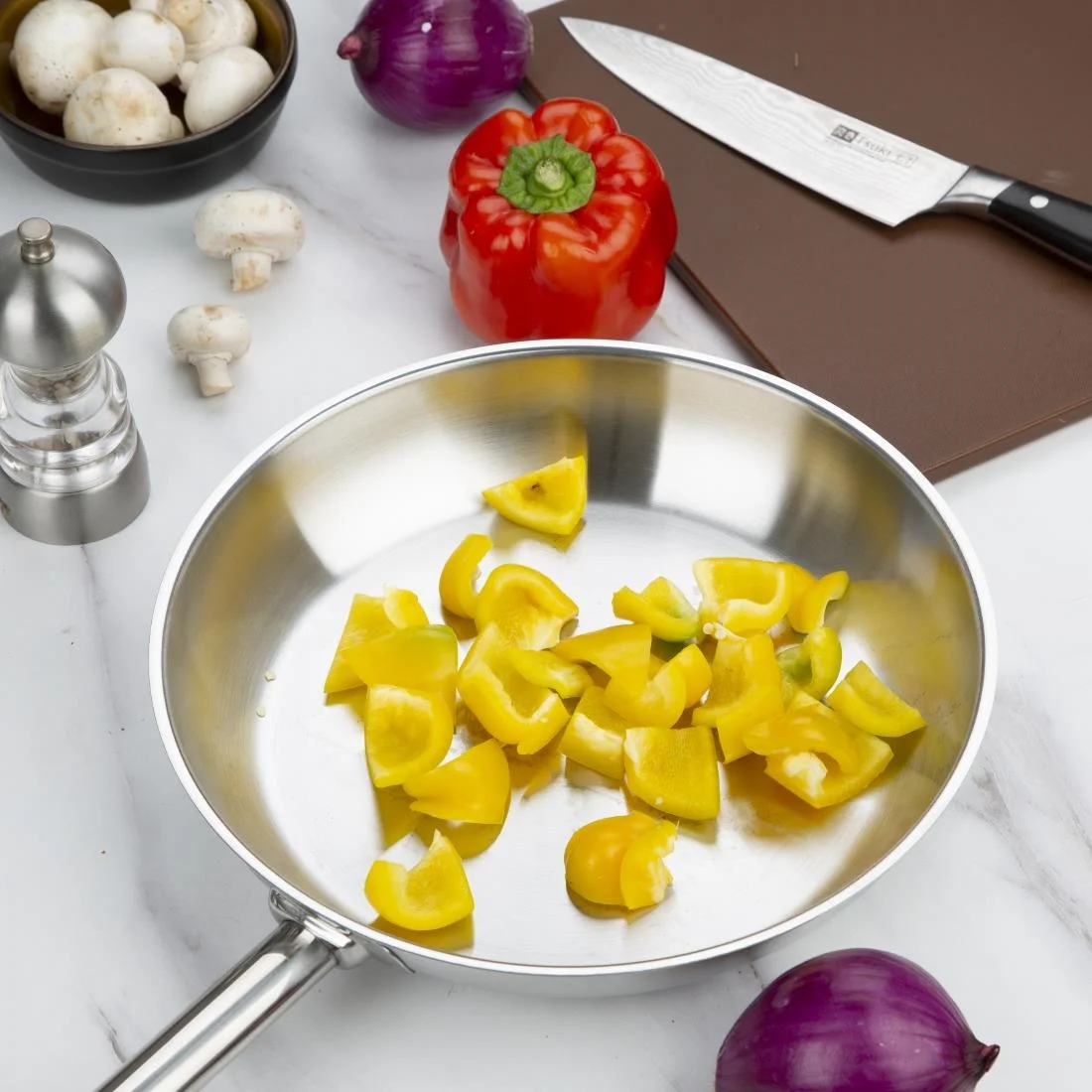 Vogue Stainless Steel Induction Frying Pan 280mm - Image 7