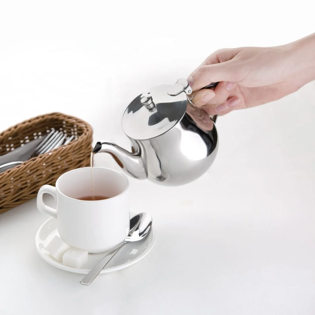 Olympia Arabian Teapot Stainless Steel 18oz - Image 4