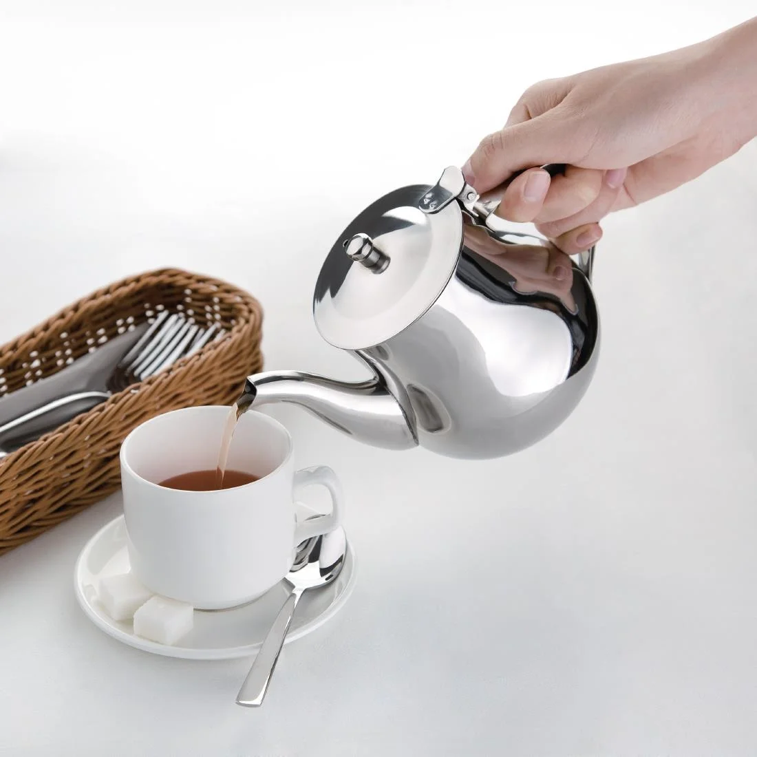 Olympia Arabian Teapot Stainless Steel 24oz - Image 4