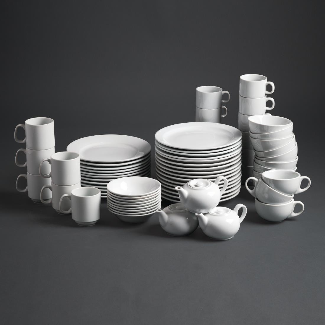 Olympia Whiteware Stacking Tea Cups 200ml 7oz