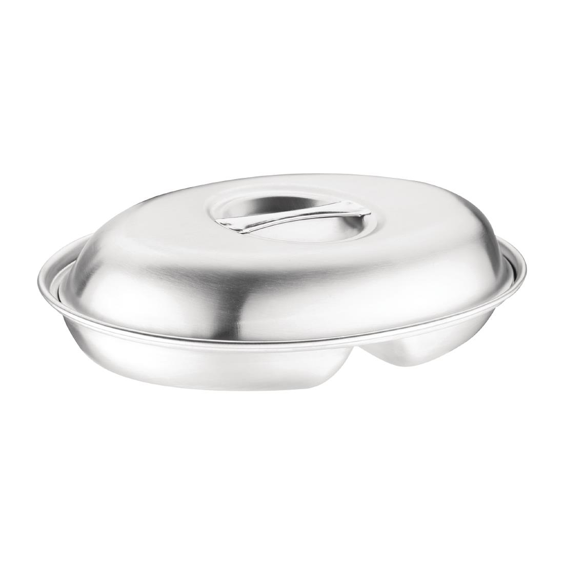 "Olympia Oval Vegetable Dish Two Compartments 200mm"