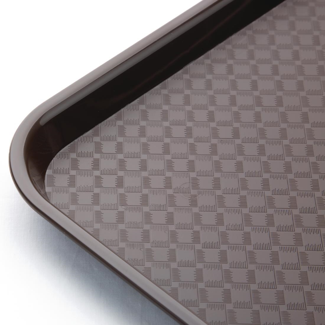 Kristallon Plastic Fast Food Tray Brown Medium