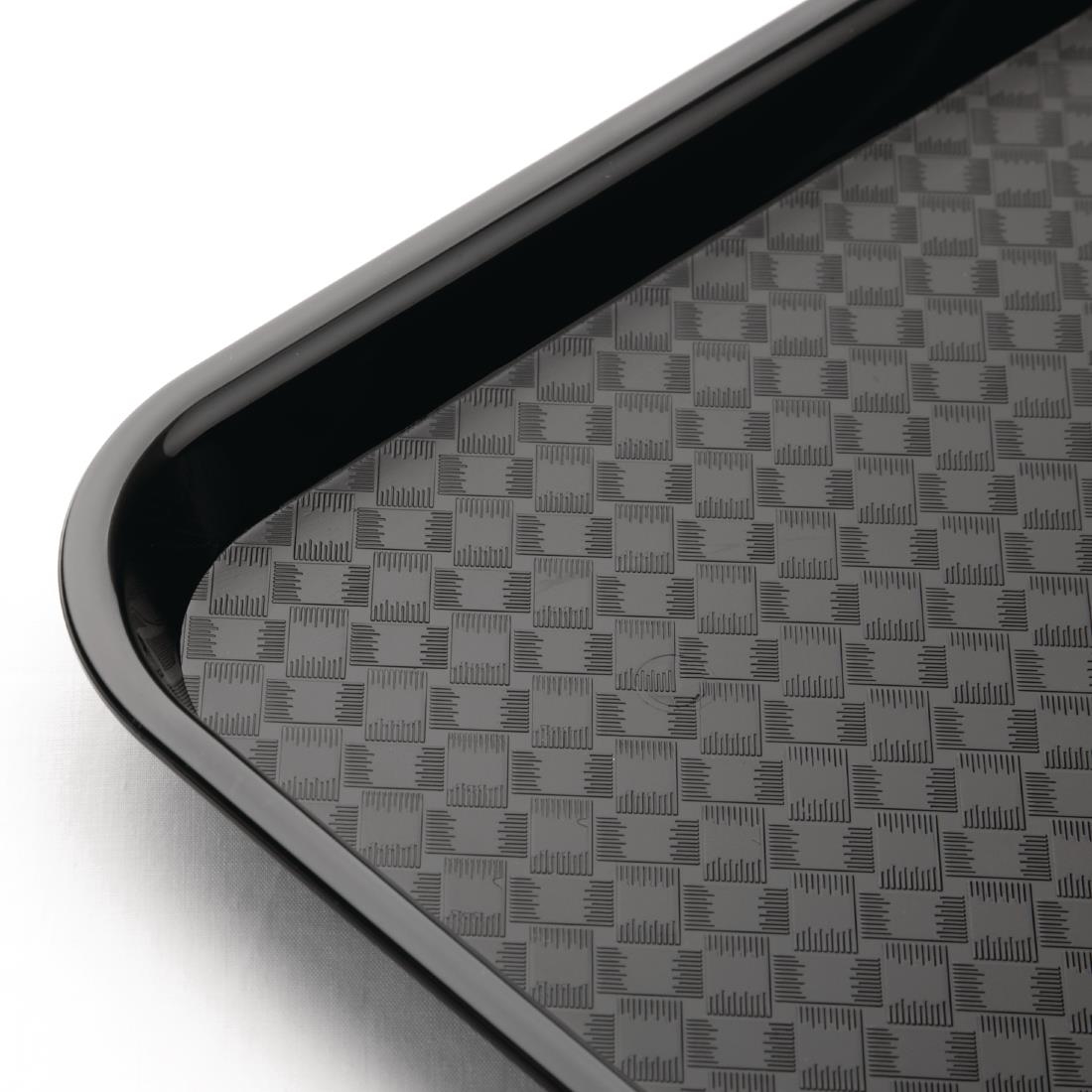 Kristallon Plastic Fast Food Tray Black Large