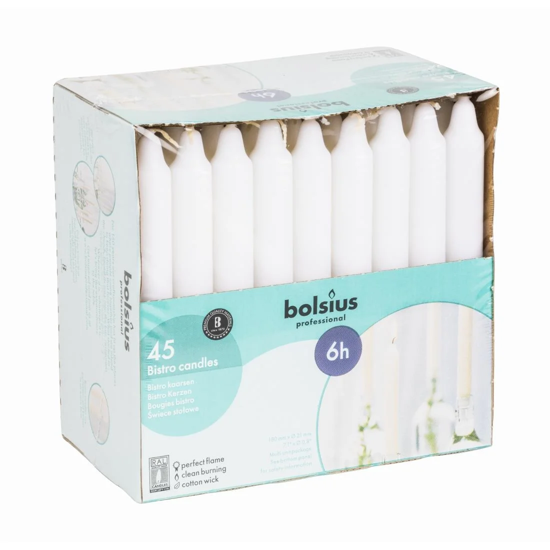 White Bistro 7inch Candles - Image 2