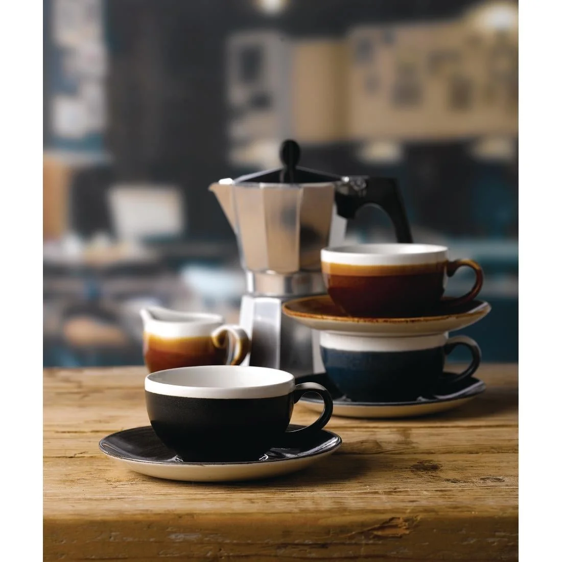 Churchill Monochrome Cappuccino Saucer Iron Black 158mm - Image 2