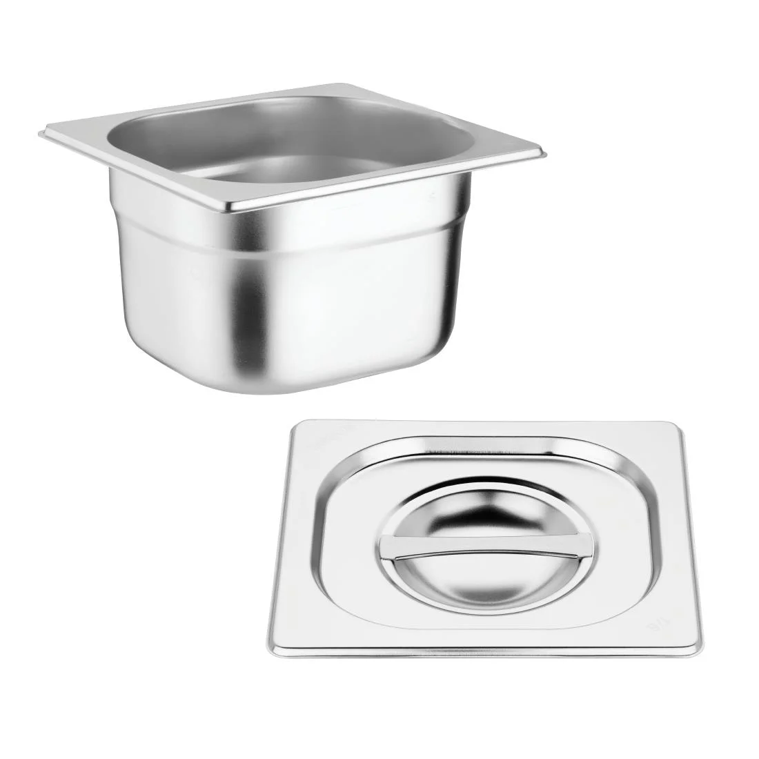 Vogue 1/6 Gastronorm Pans and Lids Set of 4 - Image 2