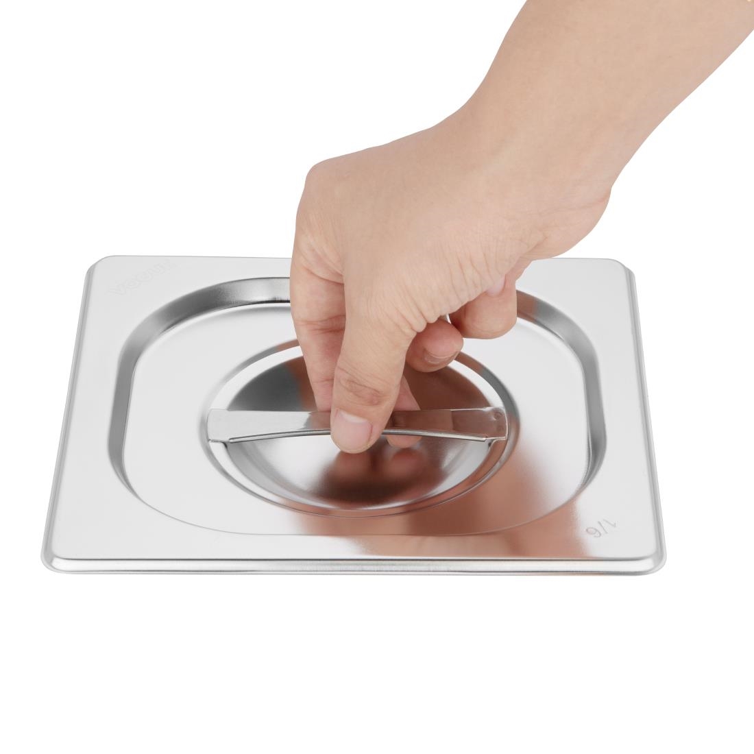 Vogue 1/6 Gastronorm Pans and Lids Set of 4