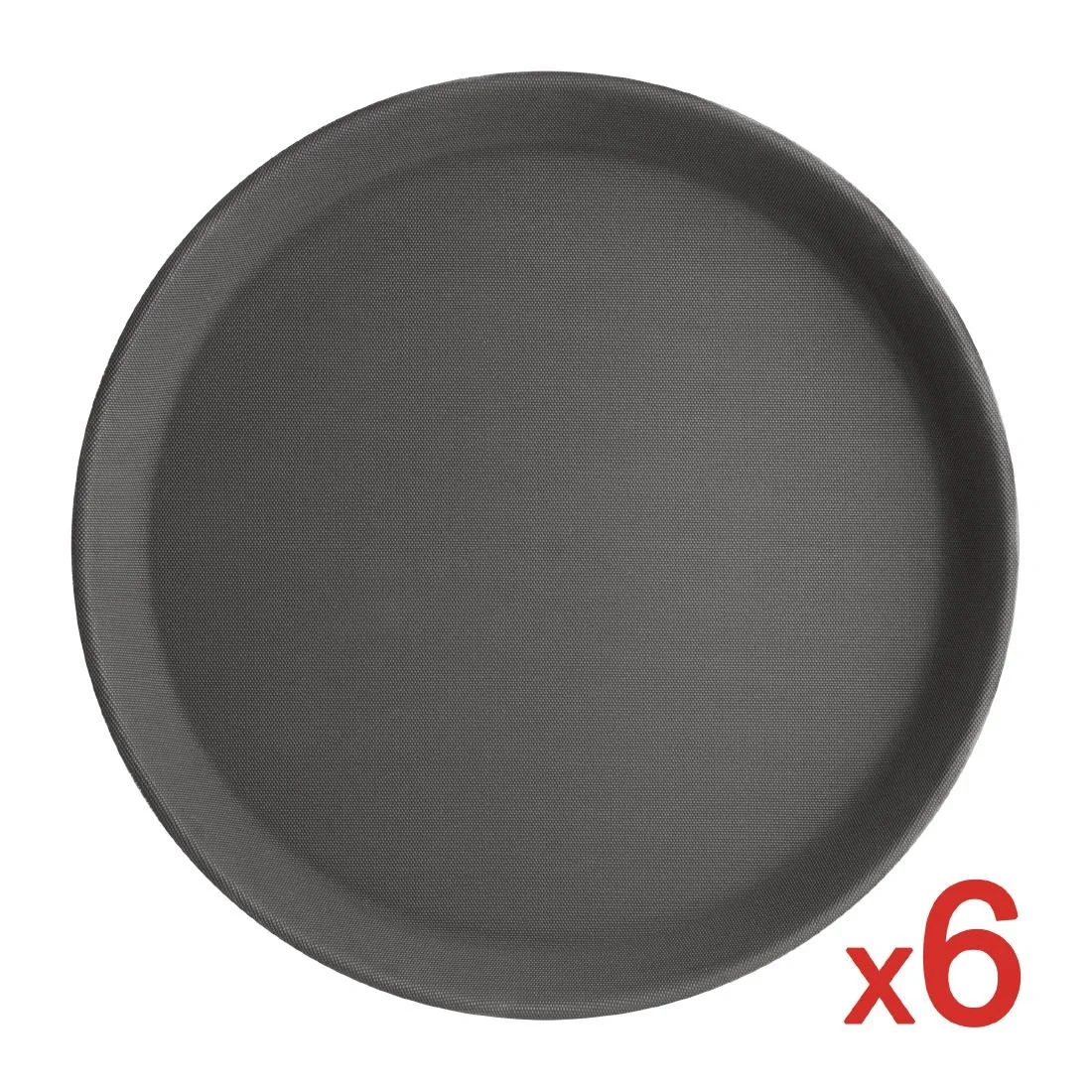 Bulk Buy Pack of 6 Round Anti-Slip Trays (C557)