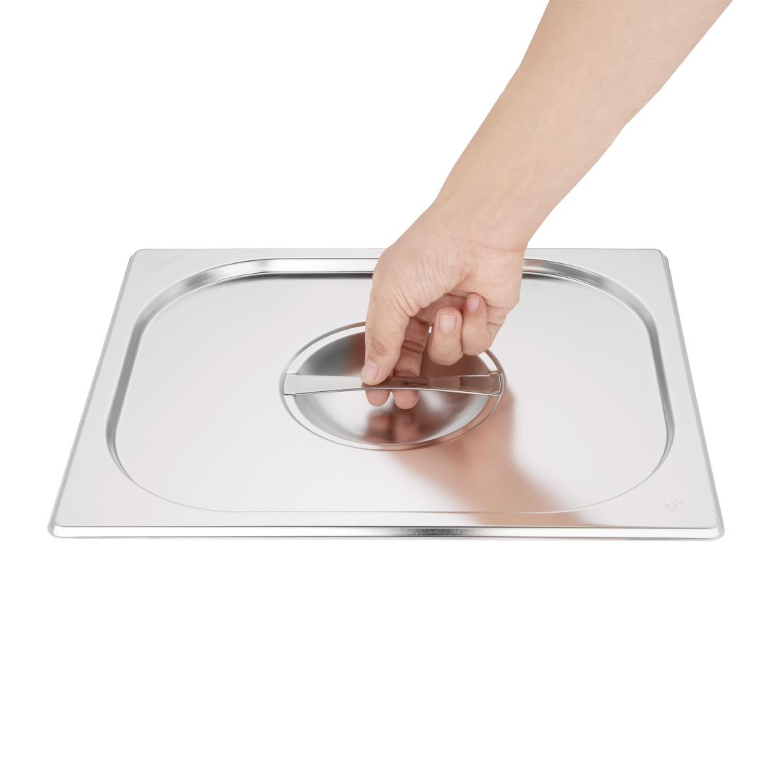 Vogue Stainless Steel Gastronorm Set 2 x 1/2 with Lids