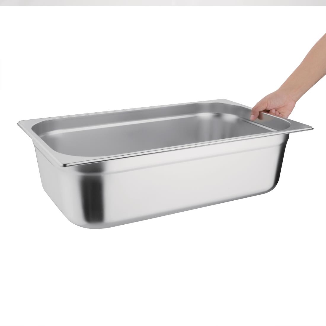 Vogue Stainless Steel 1/1 Gastronorm Pan with Lid