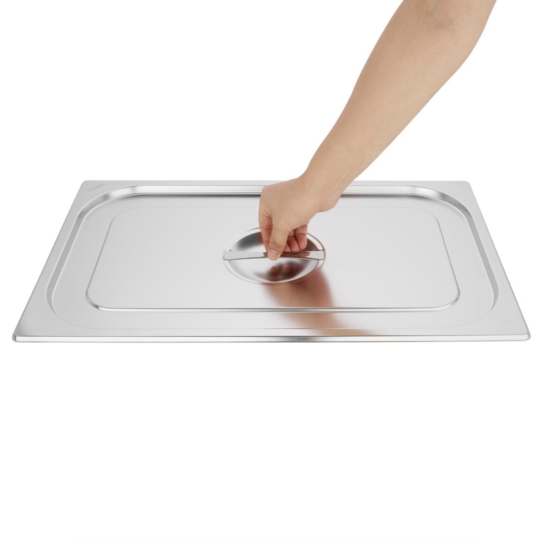 Vogue Stainless Steel 1/1 Gastronorm Pan with Lid
