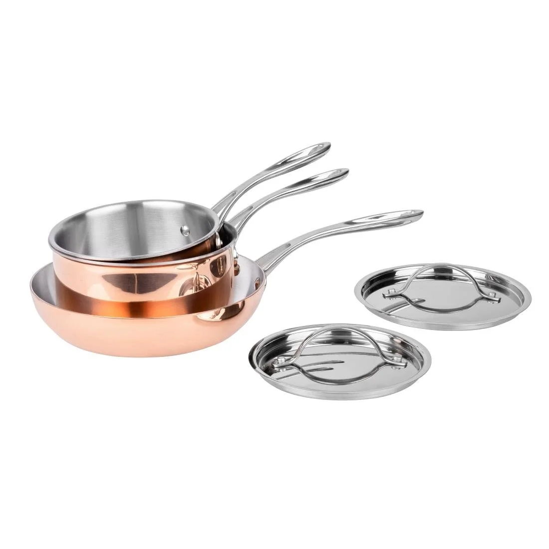 Vogue Cook Like A Pro 3-Piece Tri-Wall Copper Cookware Set - Image 6