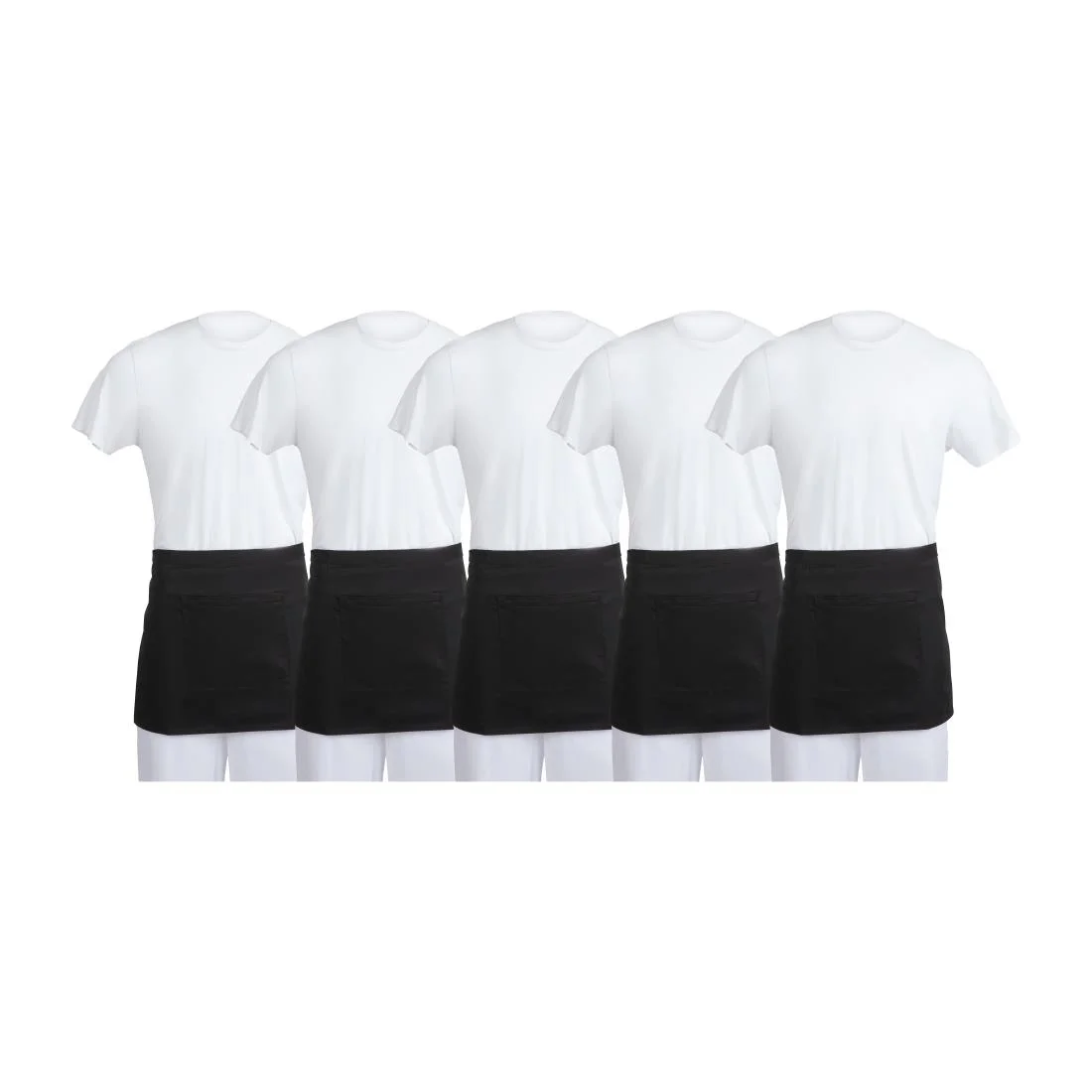 Whites Waist Aprons Black (5 Pack)