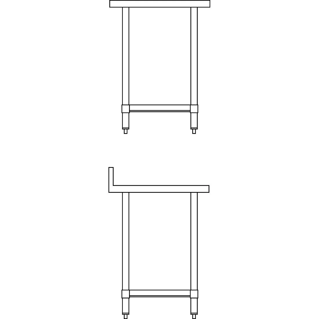 Vogue Stainless Steel Prep Table with Upstand 600mm - Image 2
