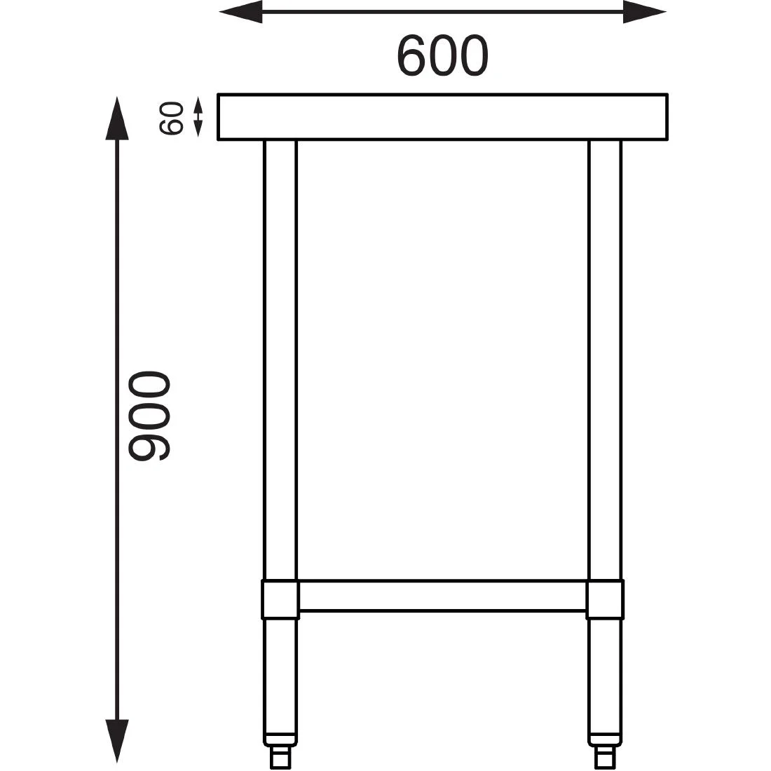 Vogue Stainless Steel Prep Table 1200mm