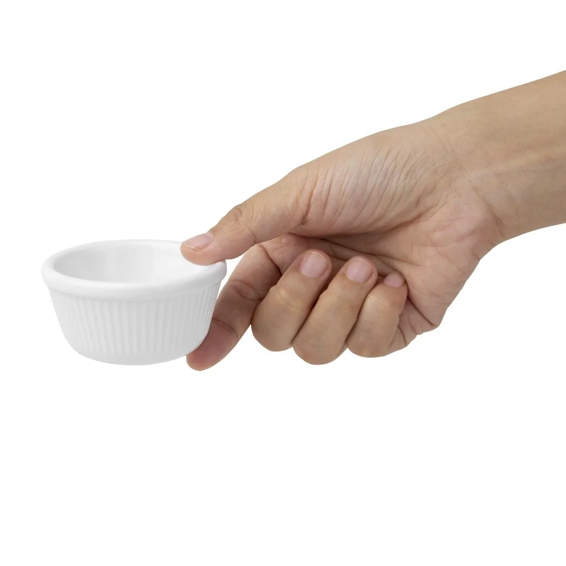 Kristallon Melamine Fluted Ramekins White 70mm - Image 6