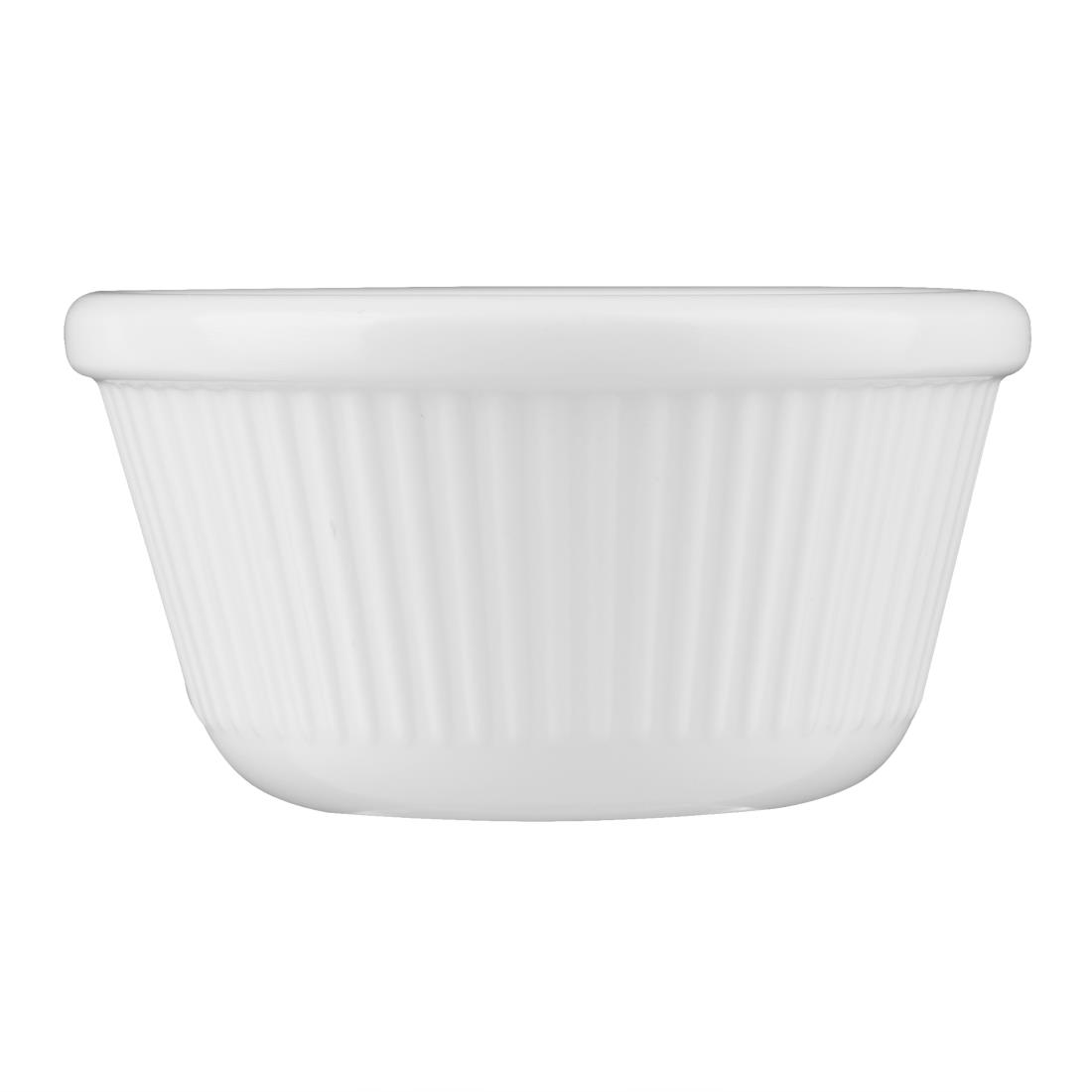Kristallon Melamine Fluted Ramekins White 76mm