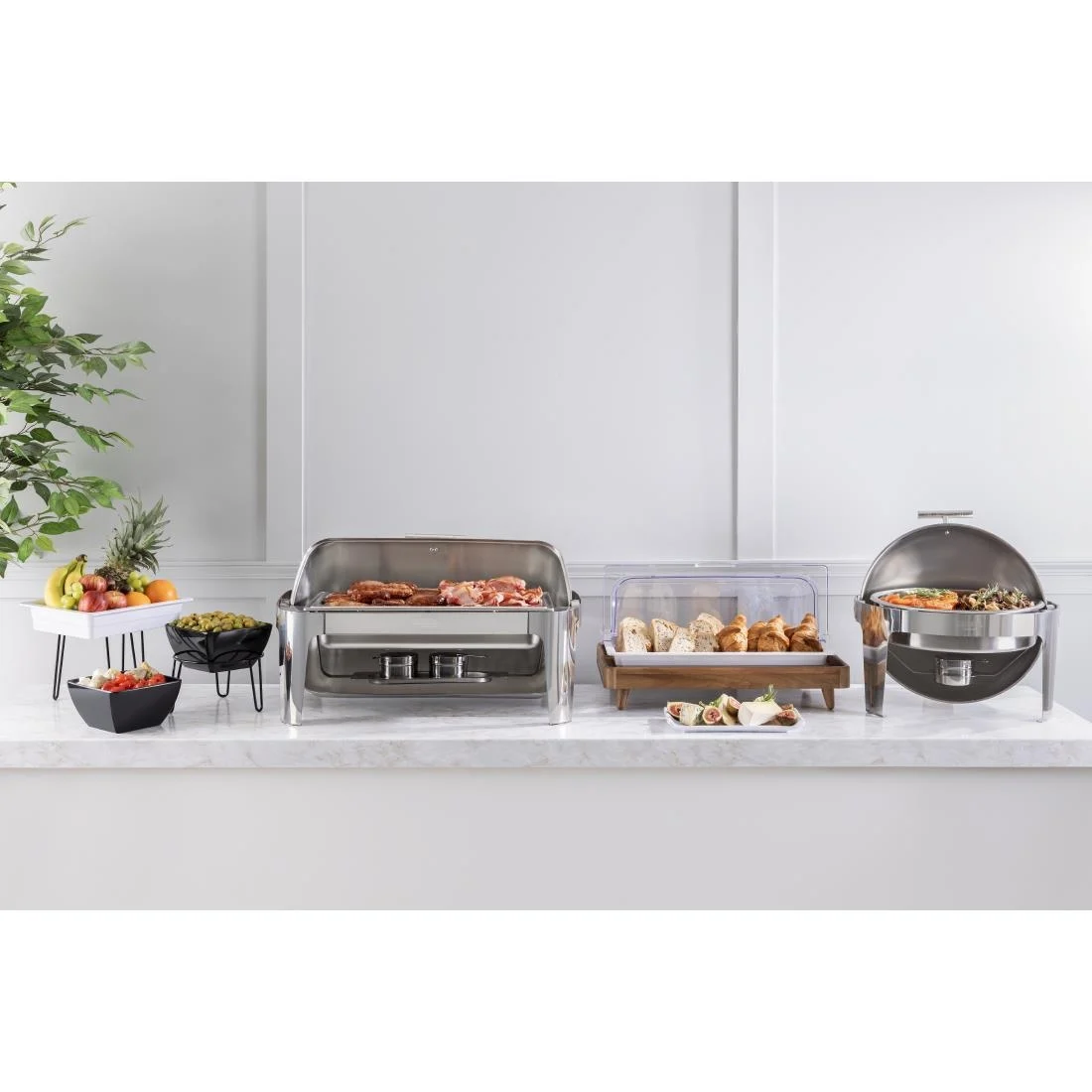 Olympia Paris Roll Top Chafing Dish Round