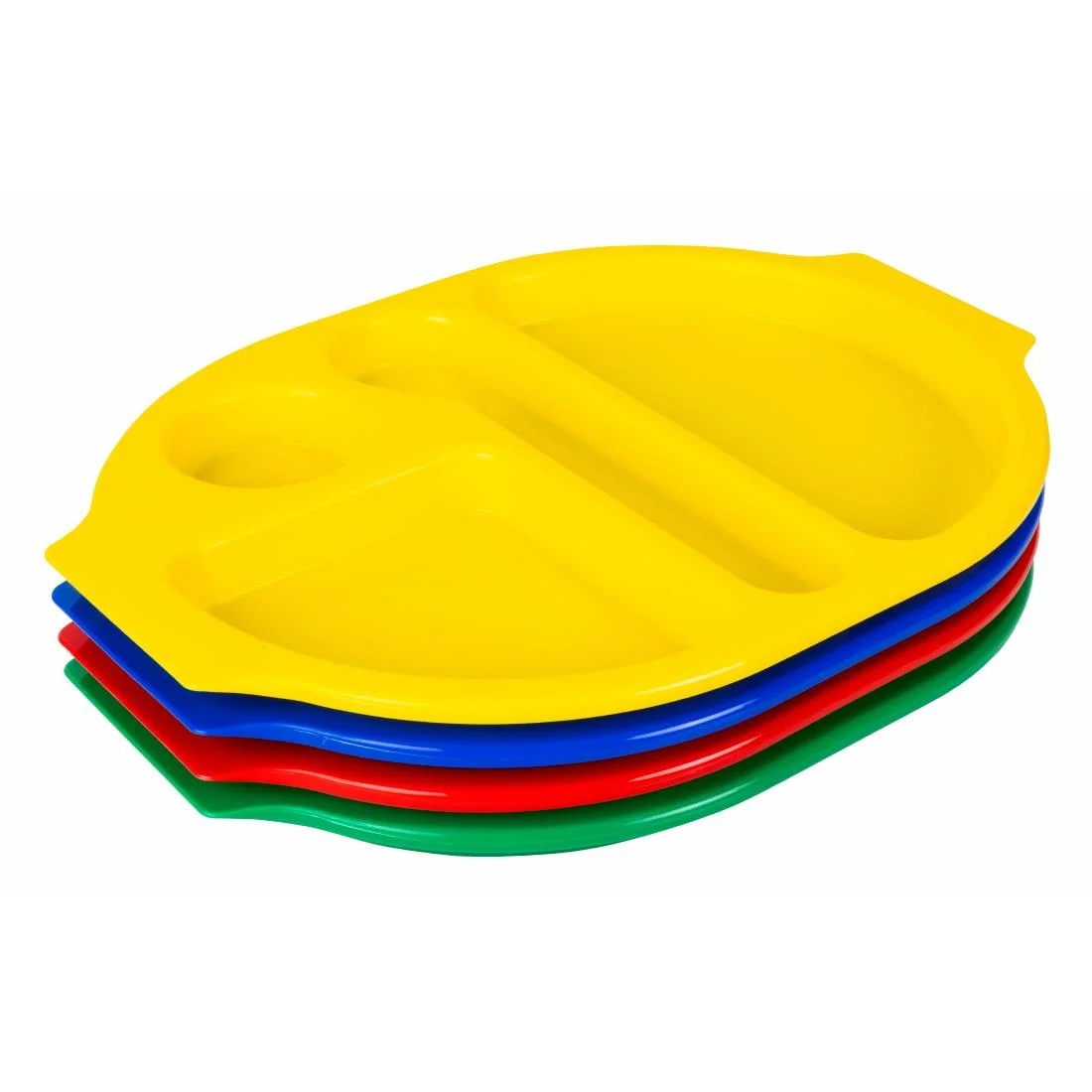 Kristallon Plastic Food Compartment Tray Large Red - Image 4