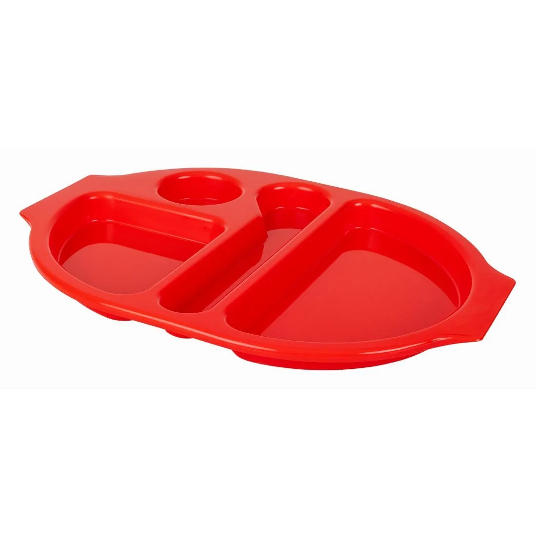 Kristallon Plastic Food Compartment Tray Large Red - Image 6