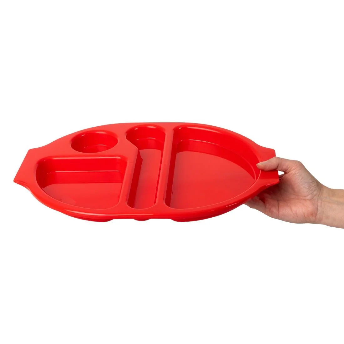 Kristallon Plastic Food Compartment Tray Large Red - Image 8