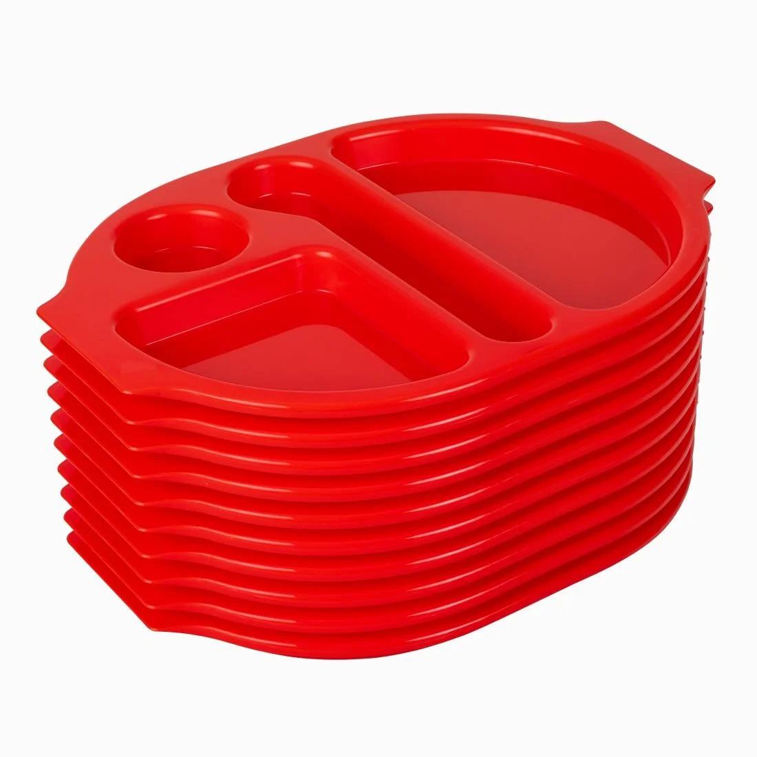 Kristallon Plastic Food Compartment Tray Large Red - Image 9