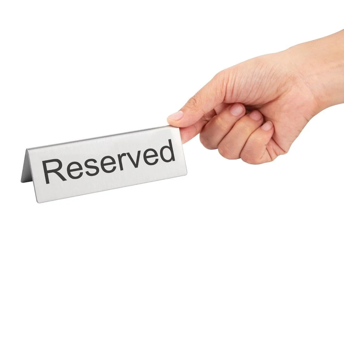 Olympia Brushed Steel Reserved Table Sign (10 Pack) - Image 4