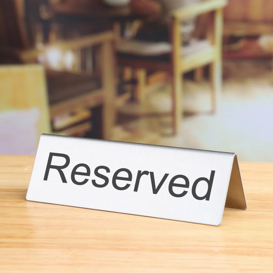 Olympia Brushed Steel Reserved Table Sign (10 Pack) - Image 5