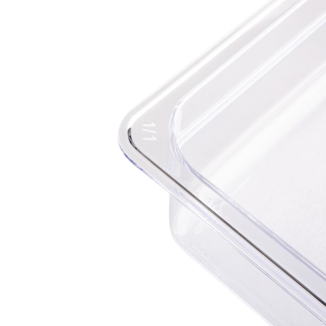 Vogue Polycarbonate 1/1 Gastronorm Container 150mm Clear