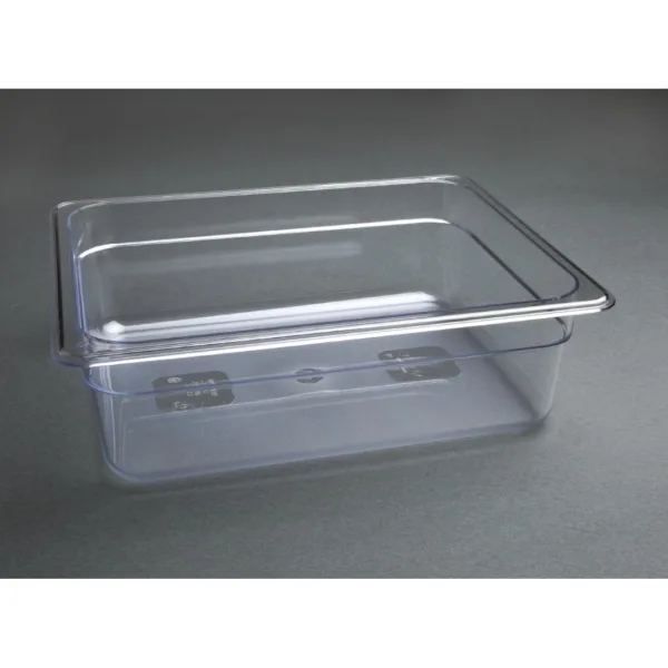 Vogue Polycarbonate 1/2 Gastronorm Container 100mm Clear