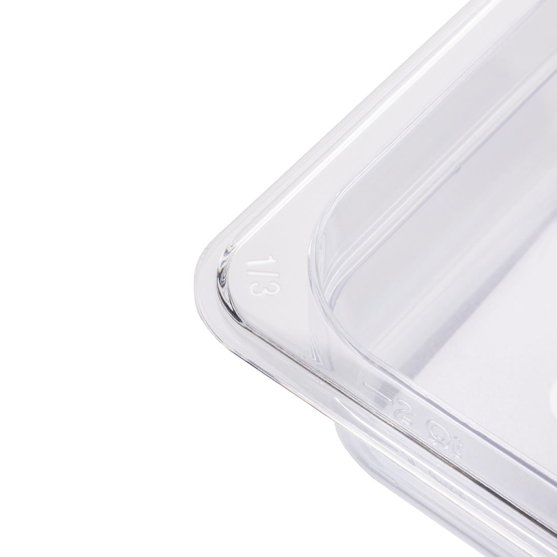 Vogue Polycarbonate 1/3 Gastronorm Container 65mm Clear