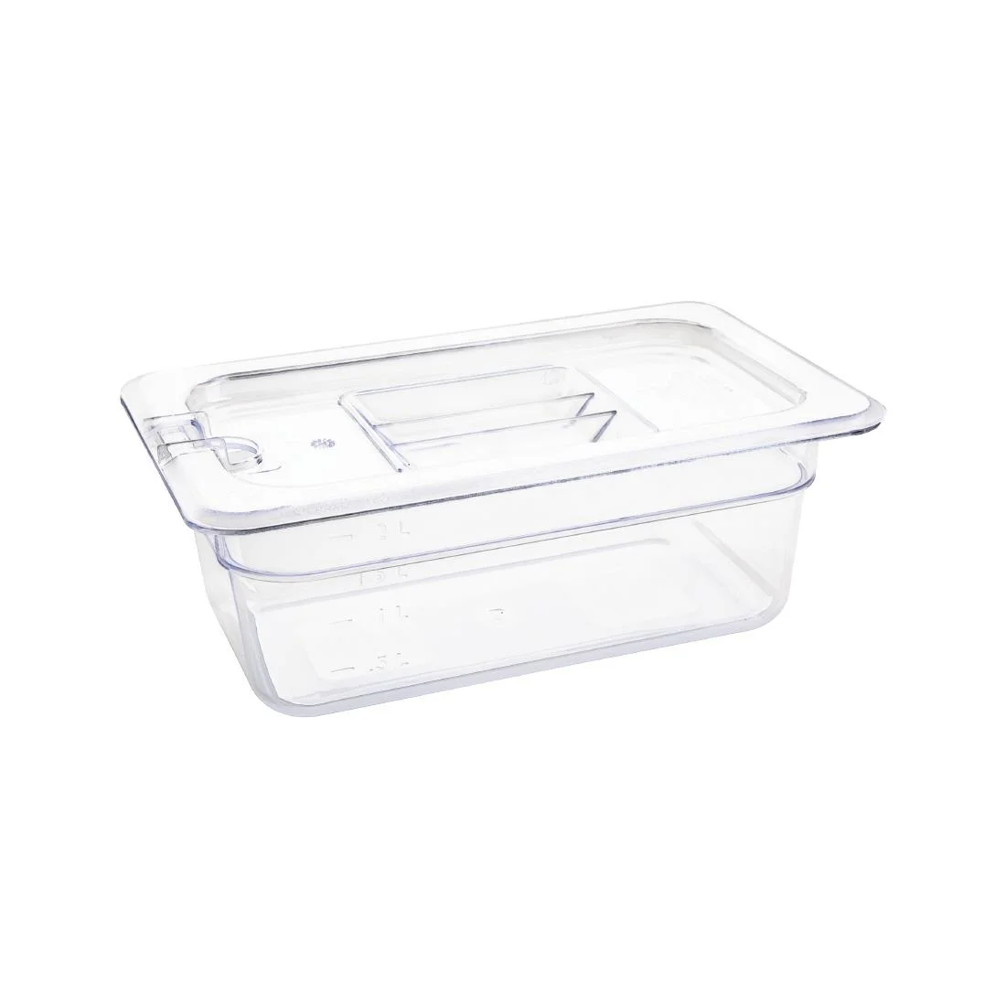 Vogue Polycarbonate 1/4 Gastronorm Container 100mm Clear - Image 4