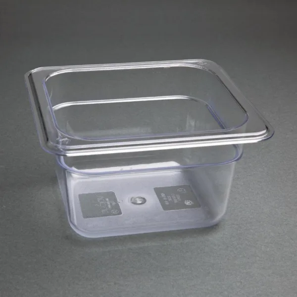 Vogue Polycarbonate 1/6 Gastronorm Container 100mm Clear