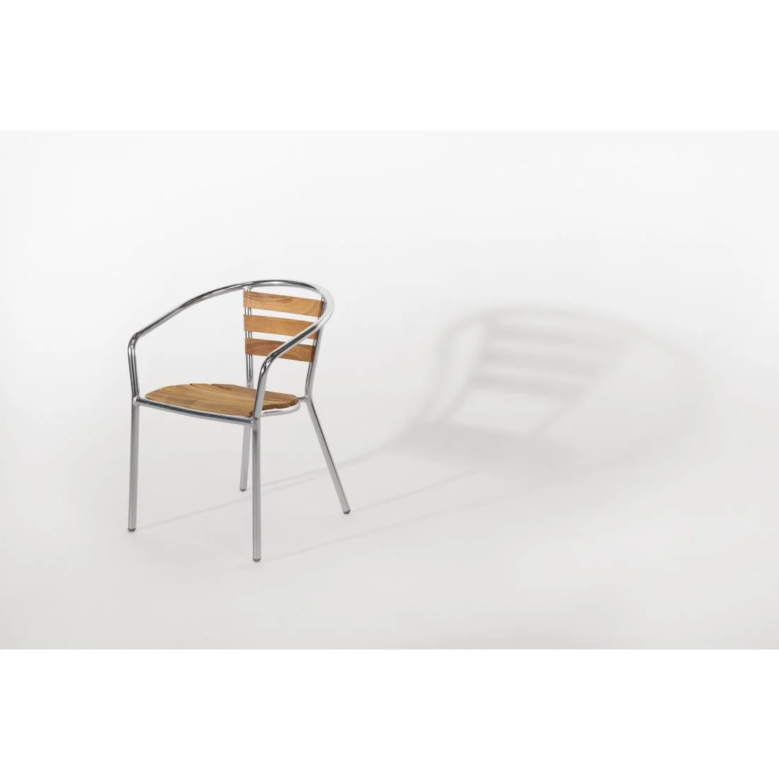 Bolero Aluminium and Ash Chairs (Pack of 4) - Image 2