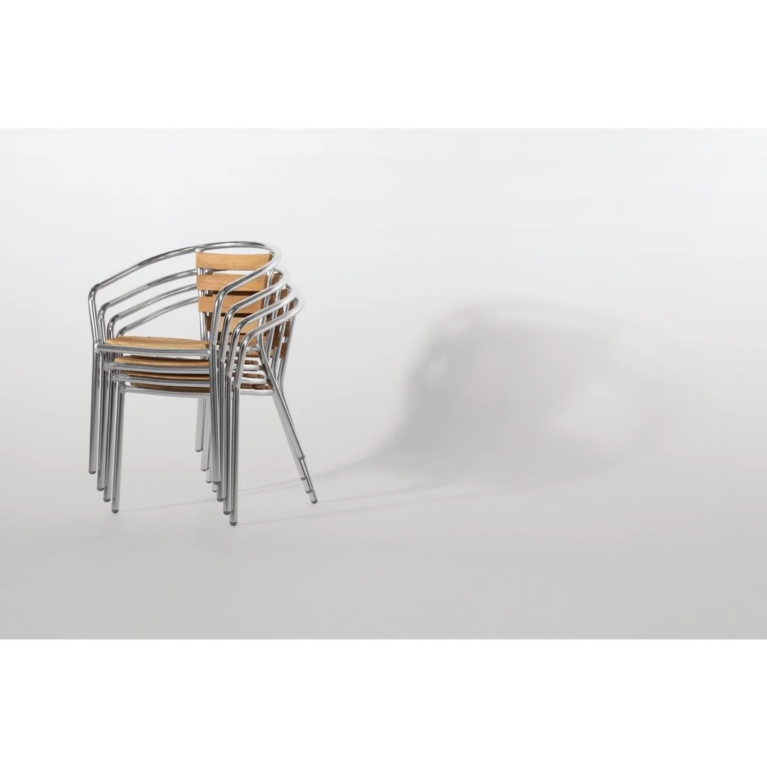 Bolero Aluminium and Ash Chairs (Pack of 4) - Image 6