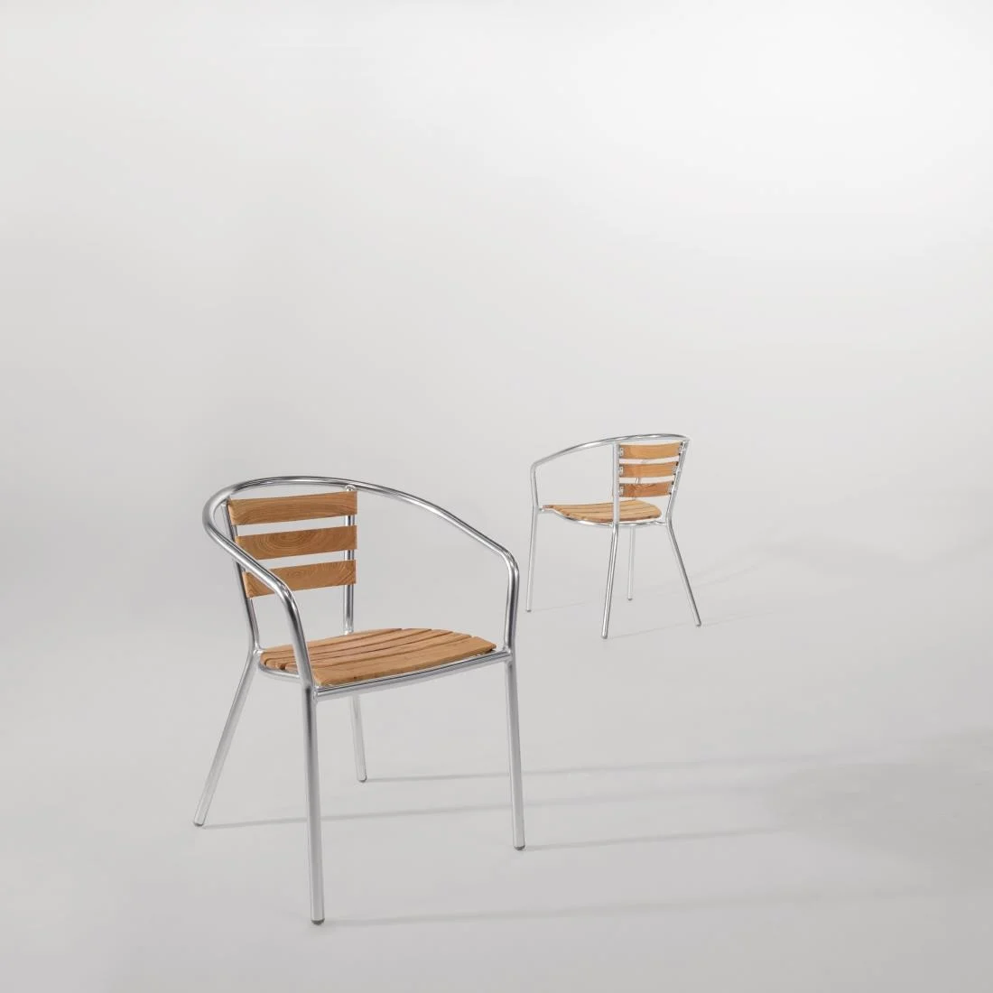 Bolero Aluminium and Ash Chairs (Pack of 4) - Image 8