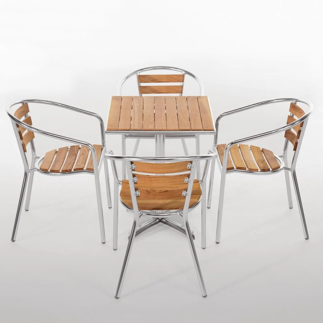 Bolero Aluminium and Ash Chairs (Pack of 4) - Image 9