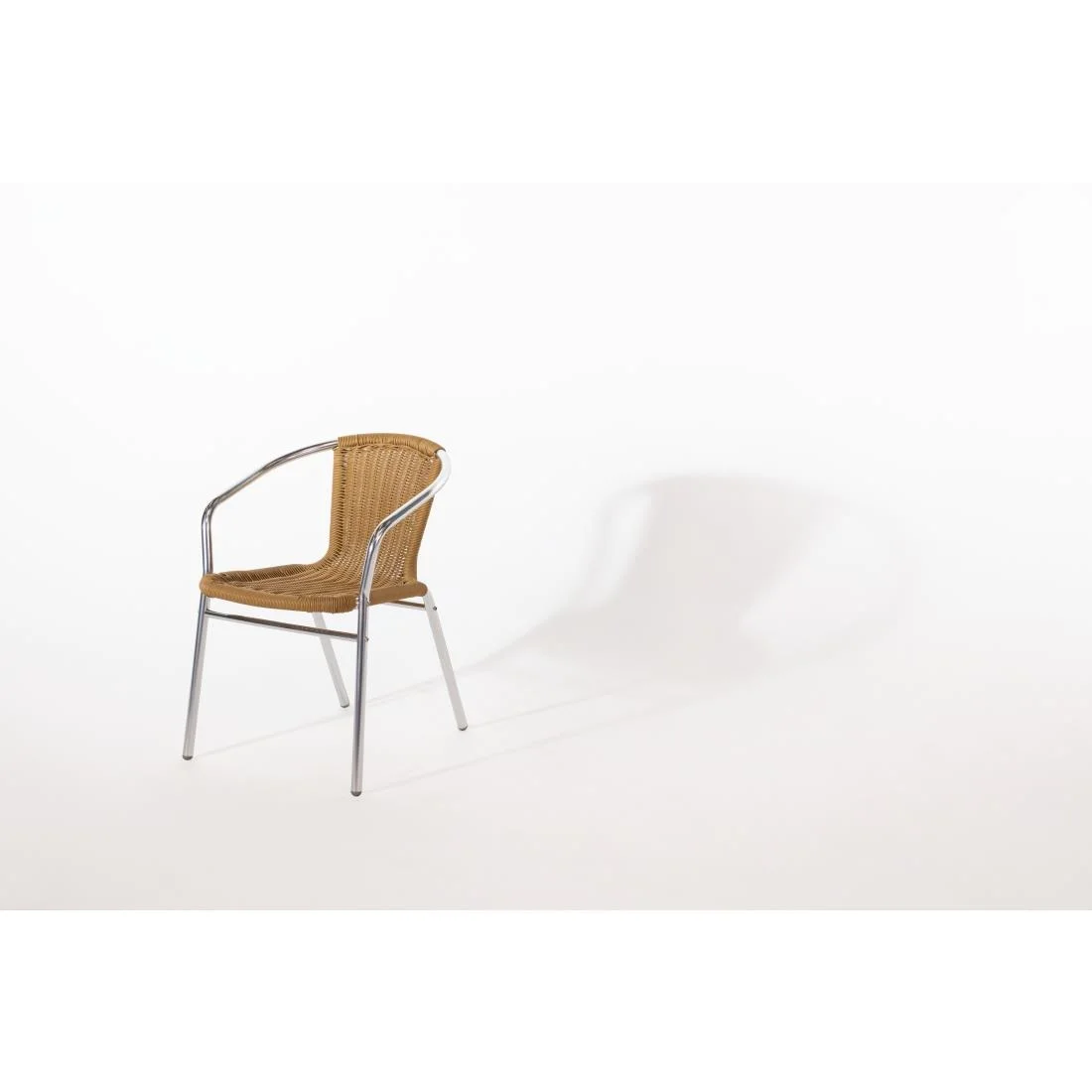 Bolero Aluminium and Natural Wicker Chair (Pack of 4) - Image 5