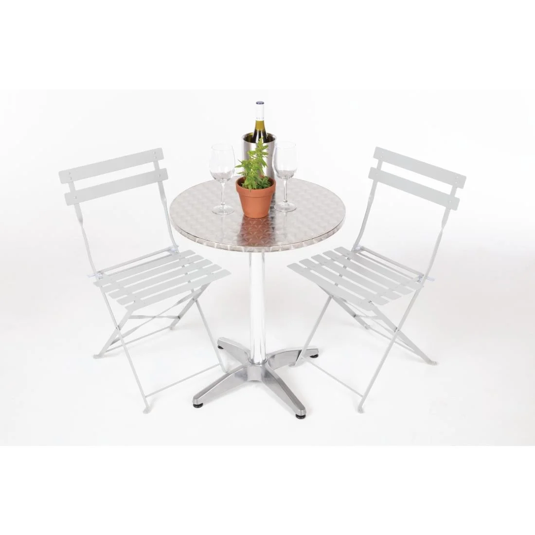 Bolero Round Bistro Table Stainless Steel 600mm - Image 6