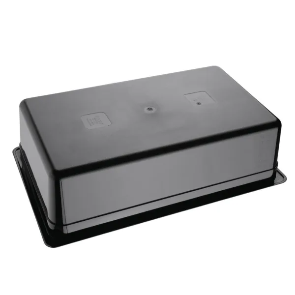 Vogue Polycarbonate 1/1 Gastronorm Container 150mm Black