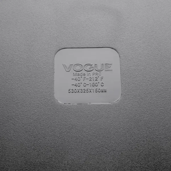 Vogue Polycarbonate 1/1 Gastronorm Container 150mm Black