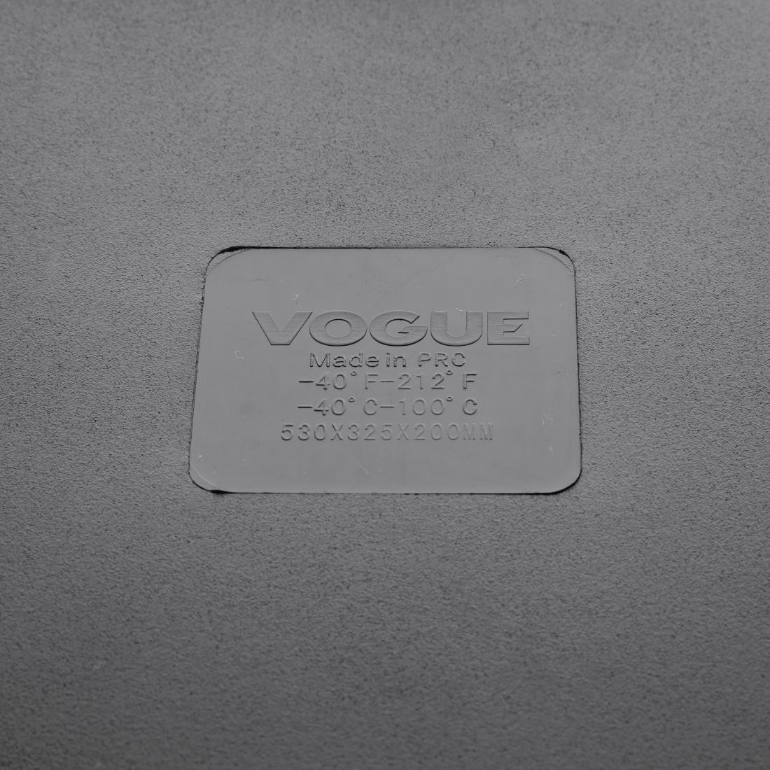 Vogue Polycarbonate 1/1 Gastronorm Container 200mm Black