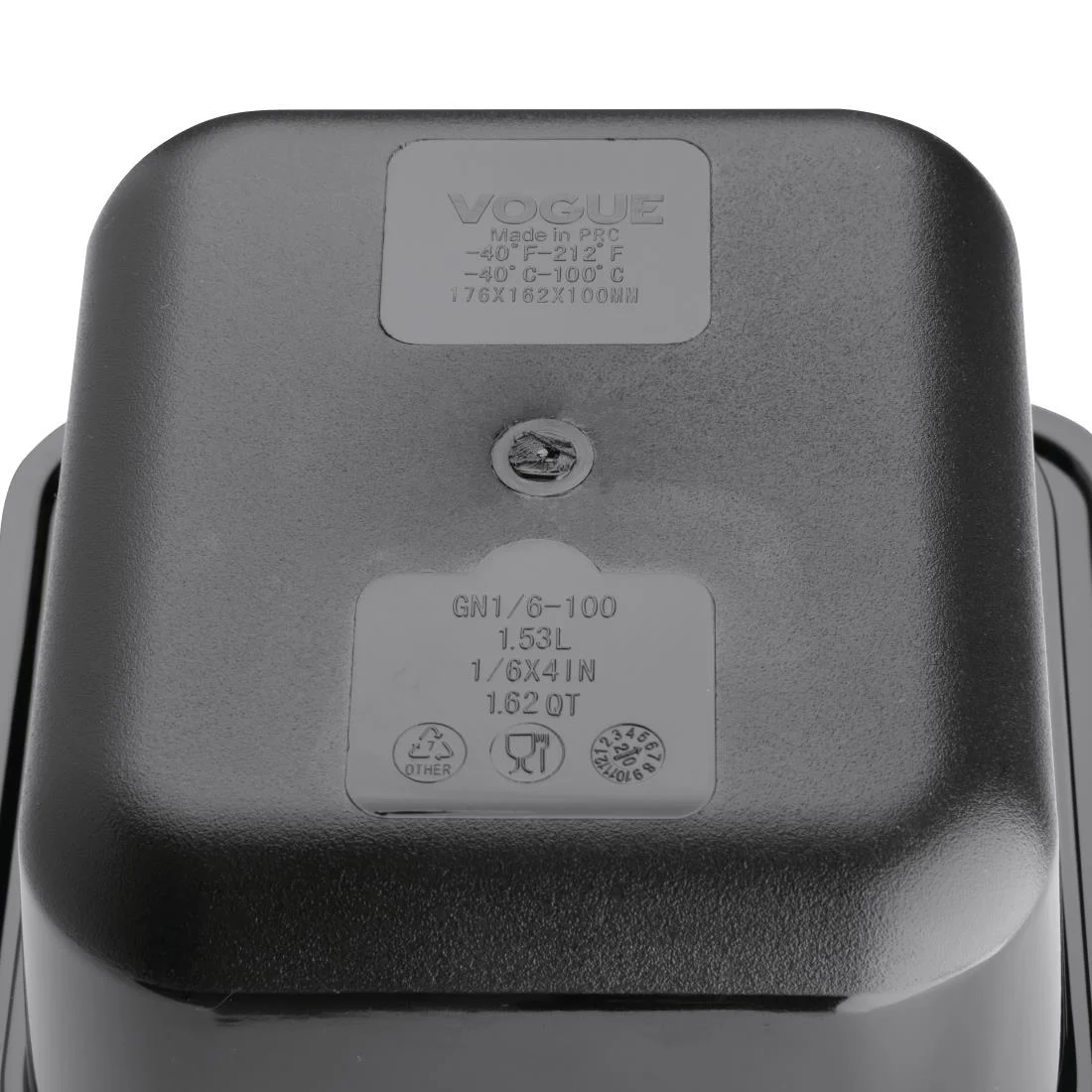 Vogue Polycarbonate 1/6 Gastronorm Container 100mm Black - Image 6