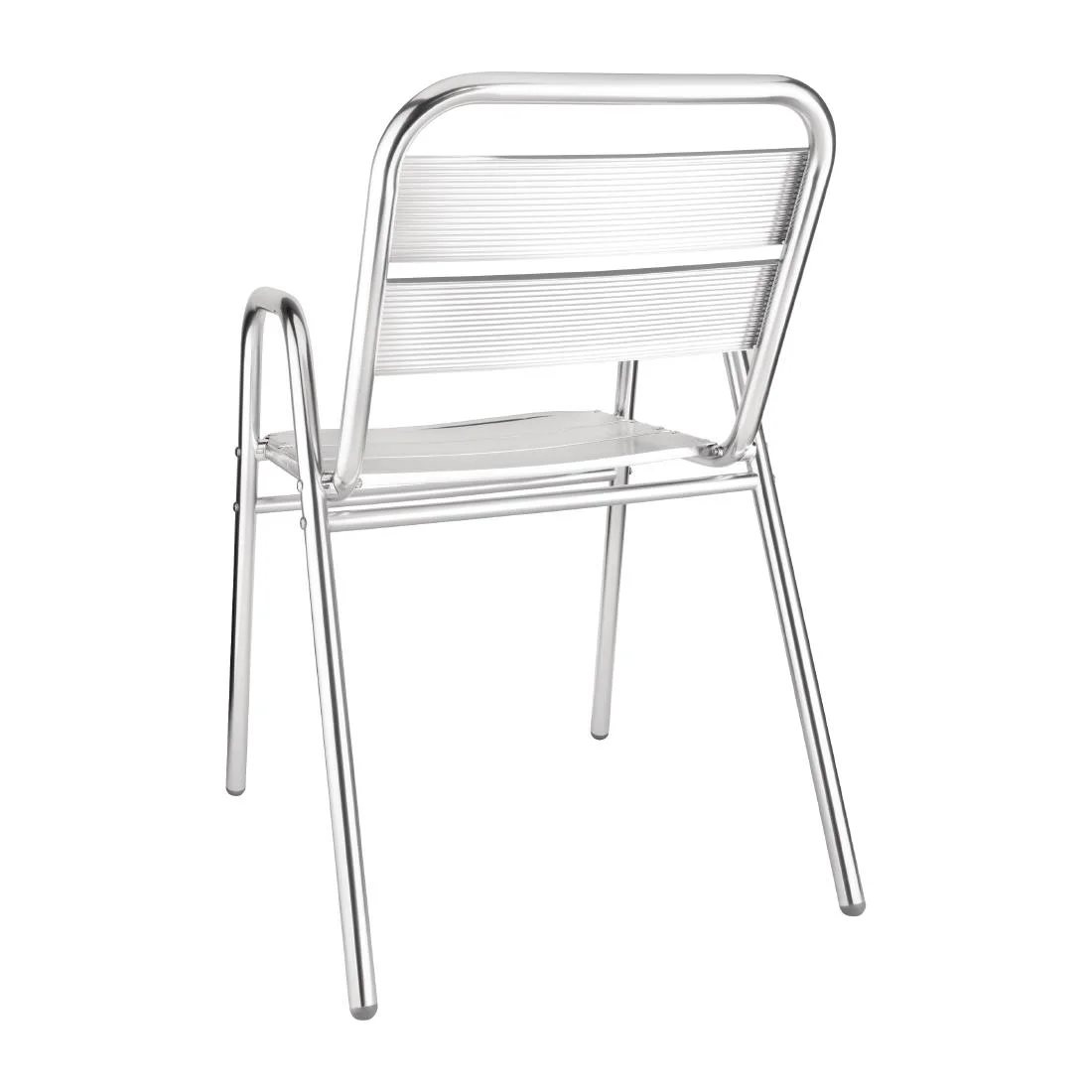 Bolero Aluminium Stacking Chairs Arched Arms (Pack of 4) - Image 3