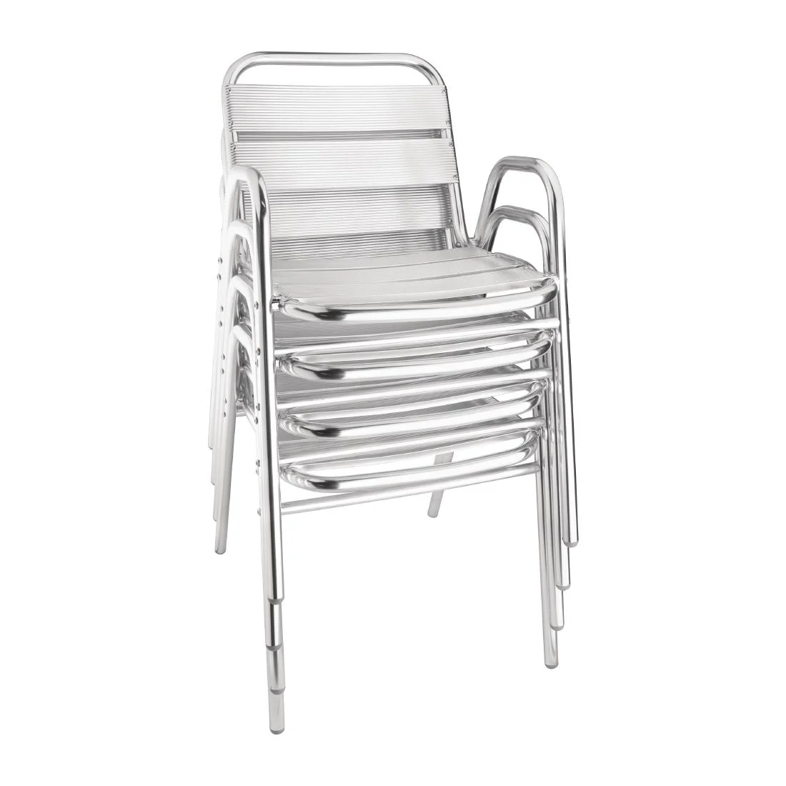 Bolero Aluminium Stacking Chairs Arched Arms (Pack of 4) - Image 4