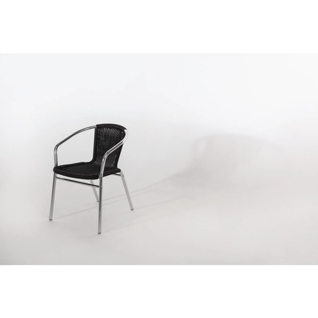 Bolero Aluminium and Black Wicker Chairs Black (Pack of 4) - Image 13