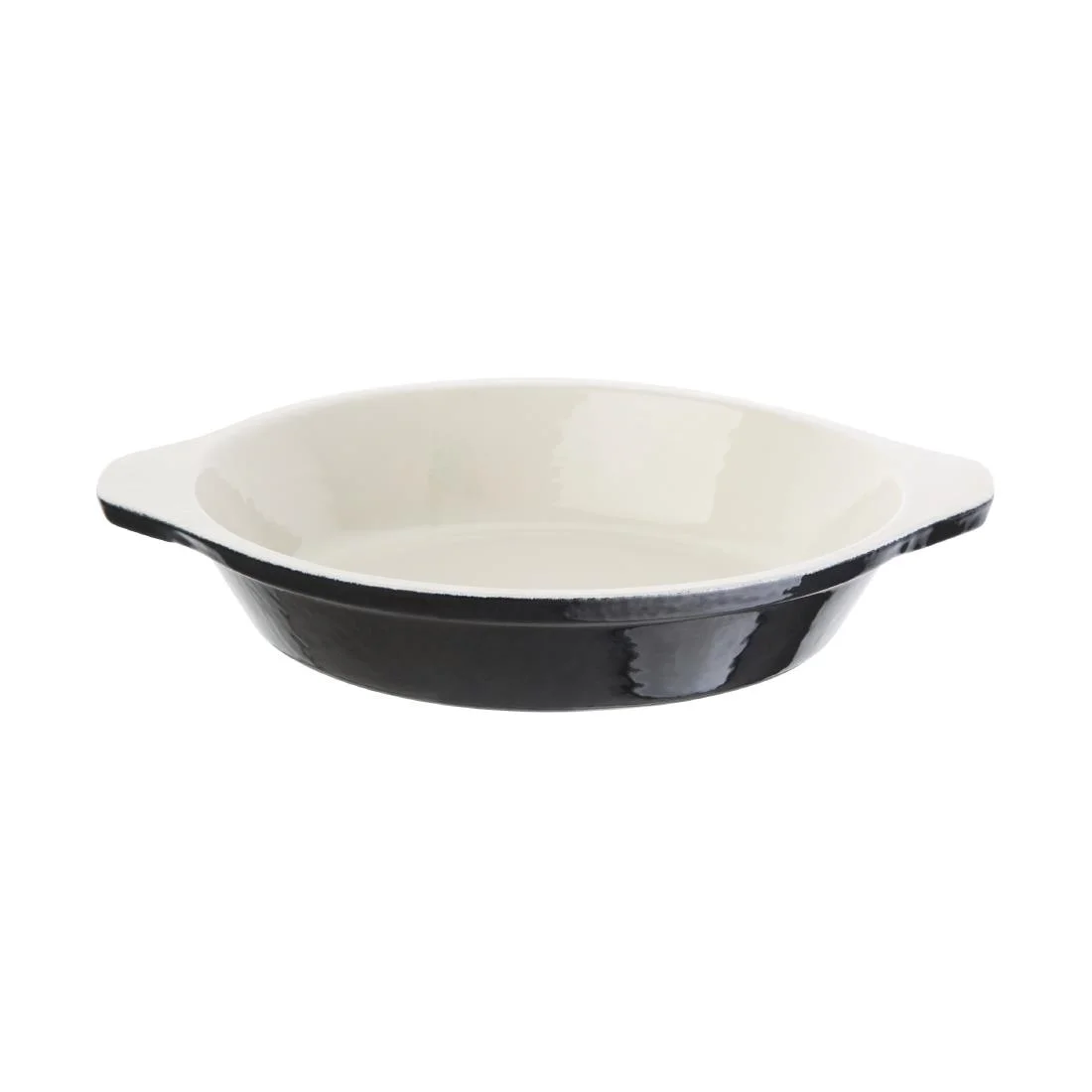 Vogue Black Cast Iron Round Gratin Dish 400ml - Image 1