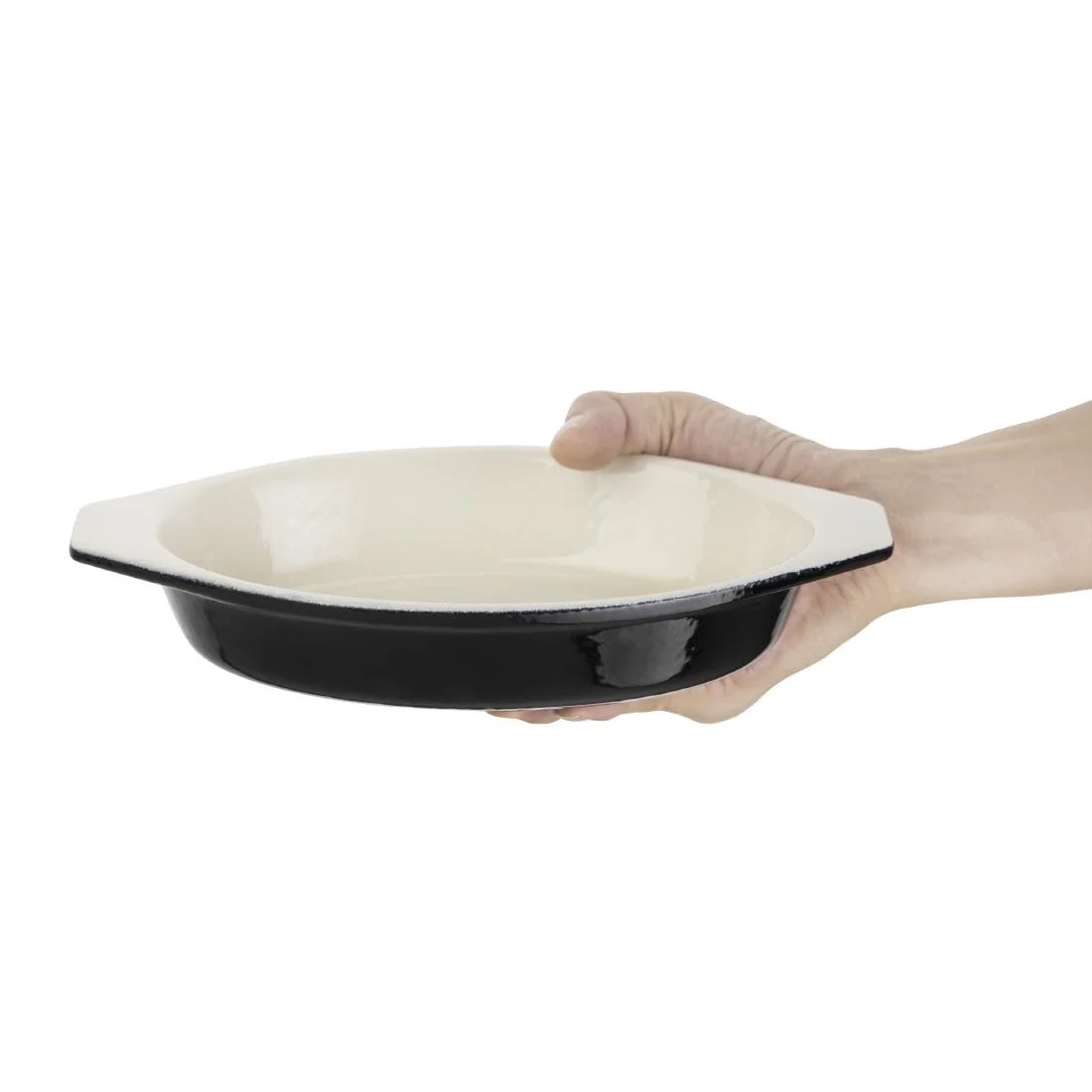 Vogue Black Cast Iron Oval Gratin Dish 650ml - Image 4